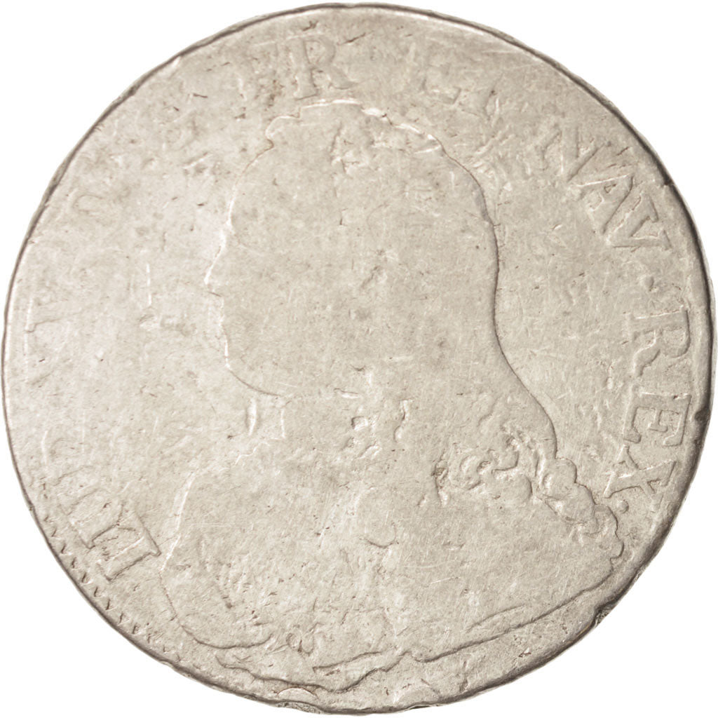 France, Louis XV, Écu aux branches d'olivier, 1727, Paris, VG(8-10), KM 486.1
