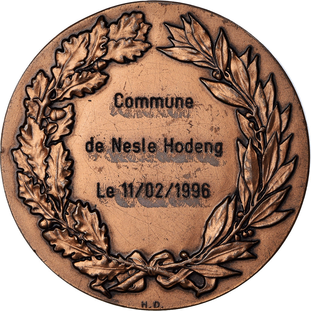 France, Medal, Marianne, Commune de Nesle Hodeng, Normandie, 1996, Dupuis.D