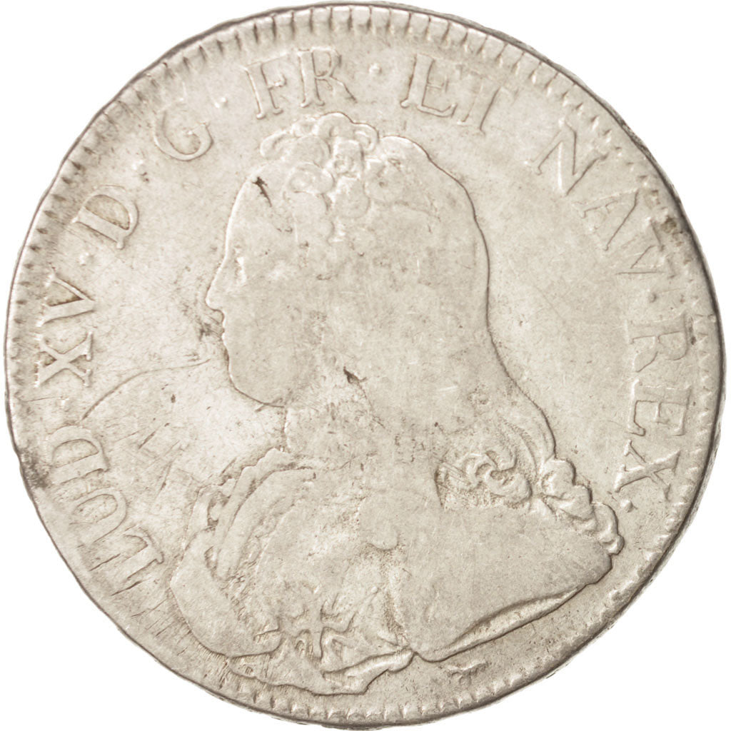 France, Louis XV, Écu aux branches d'olivier, 1727, Paris, F(12-15), KM 486.1
