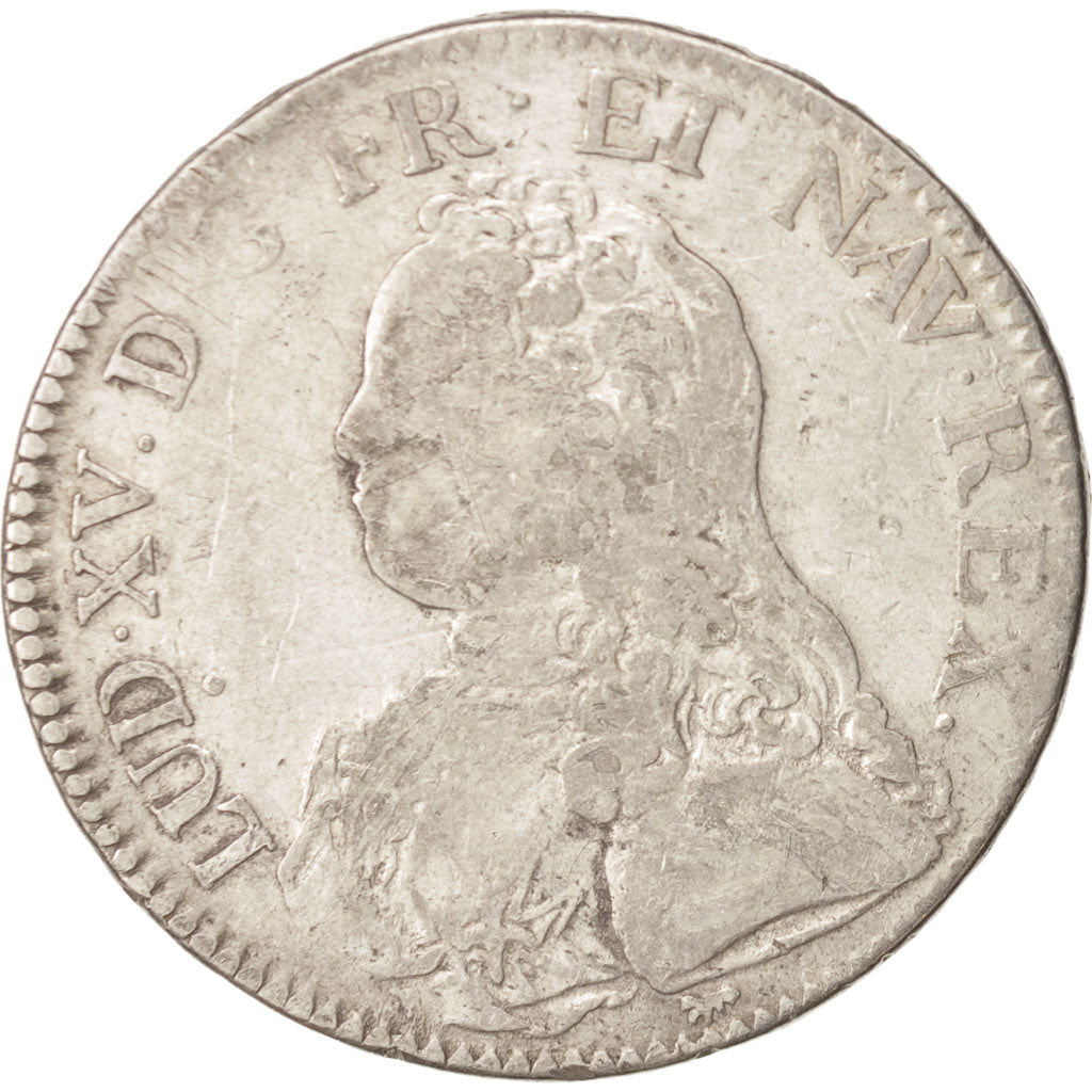 France, Louis XV, Écu aux branches d'olivier, 1727, Paris, F(12-15), KM 486.1