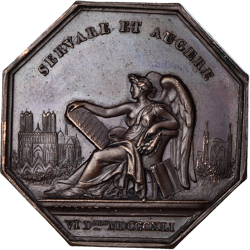 Francja, Token, Académie de Reims, 1841, Pingret, AU(55-58), Miedź