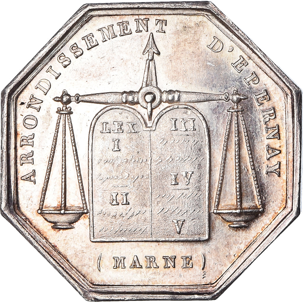 Frankreich, Token, Notaires de l'Arrondissement d'Epernay, Marne, SS+, Silber