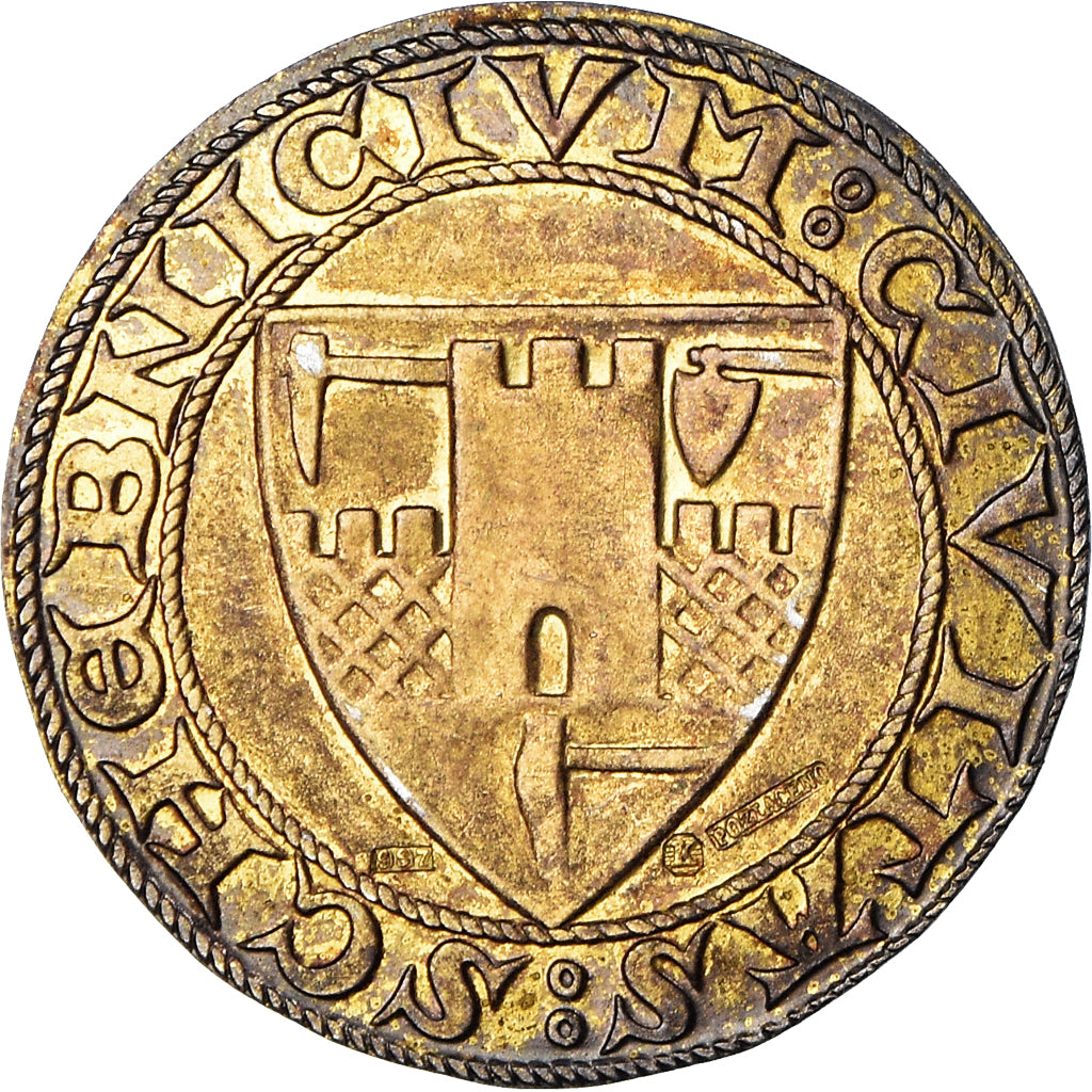 Slowakije, Token, Banska Stiavnica 700 Years of Town Privileges, 1937, UNC-