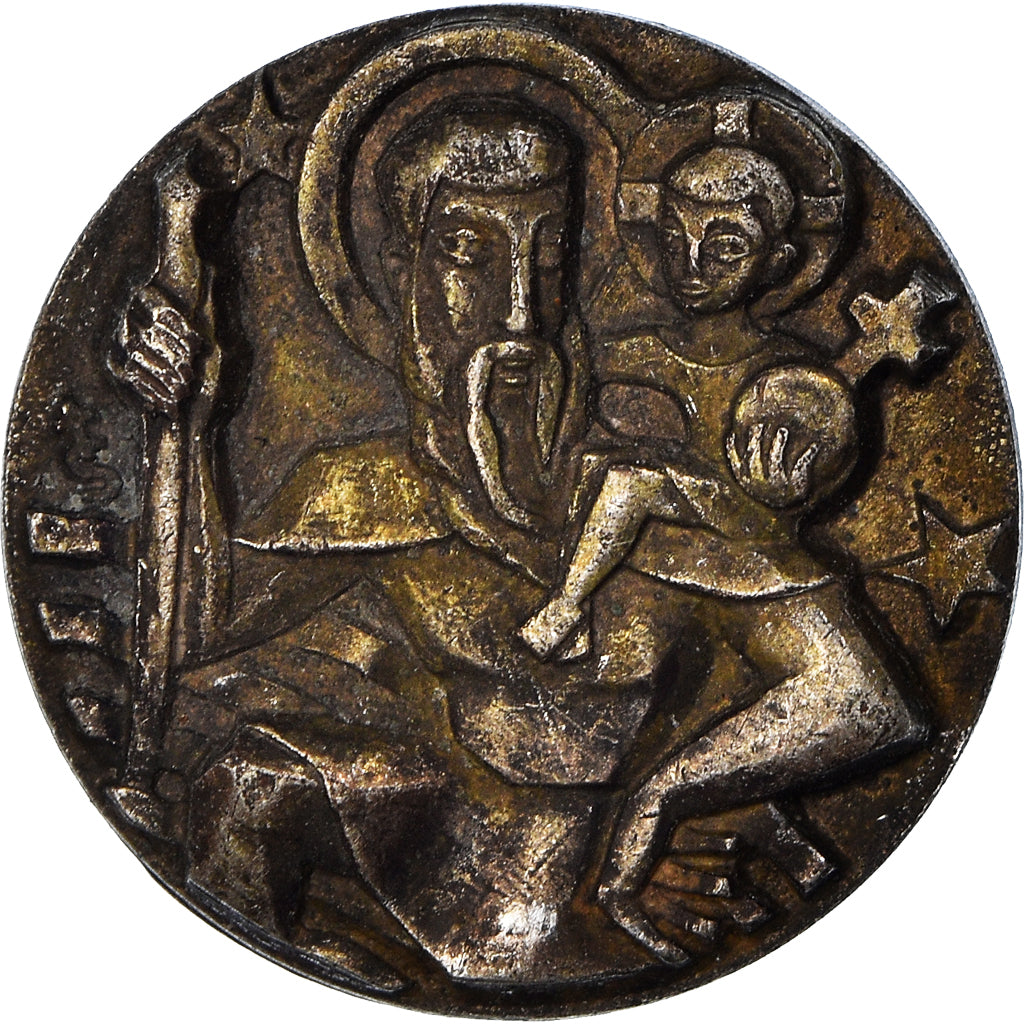 Francia, medalla, Saint Christophe, Religions & beliefs, MBC, Bronce plateado