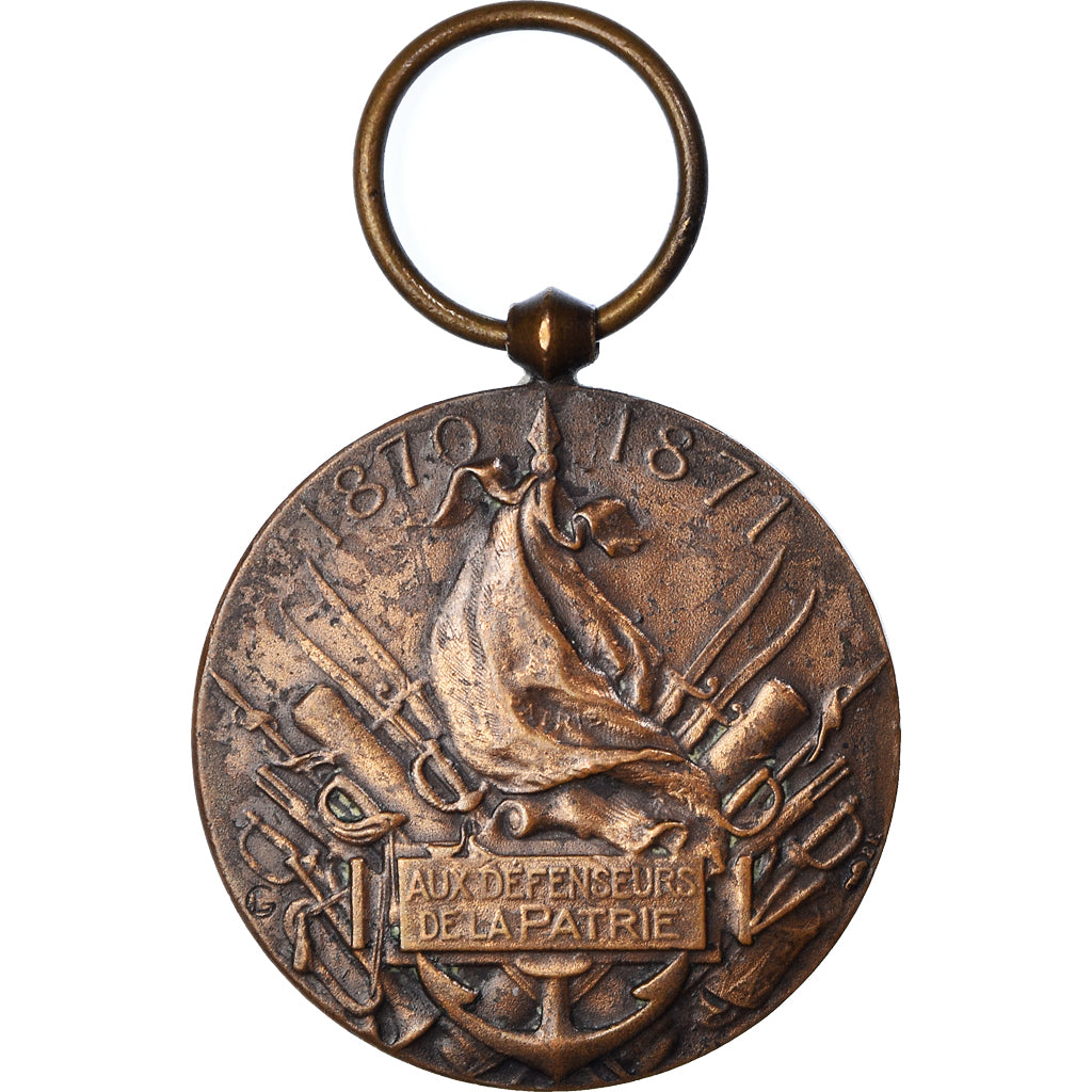 França, Aux Défenseurs de la Patrie, WAR, Medal, 1870-1871, Qualidade Muito