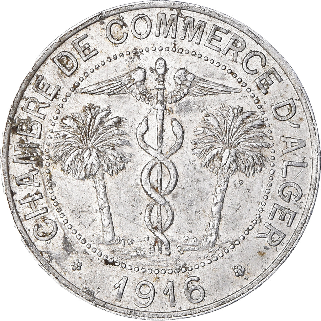 Coin, Algeria, Alger, 10 Centimes, 1916, Chambre de Commerce, VF(30-35)