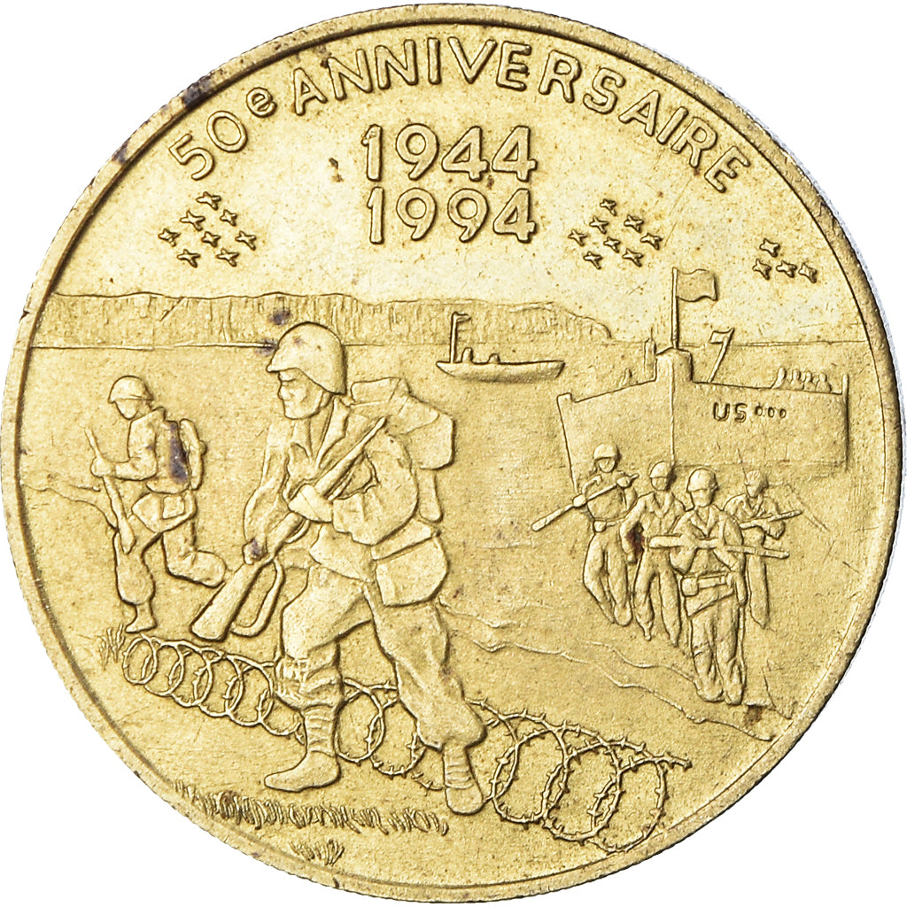 Francia, Token, 50ème Anniversaire du Débarquement, Jour J, WAR, 1994, BB