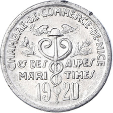 Munten, Frankrijk, Chambre de Commerce de Nice, 5 Centimes, 1920, PR, Aluminium