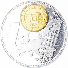 Malta, medaglia, The New Euro Pean Currency, 2002, SPL+, Rame-nichel