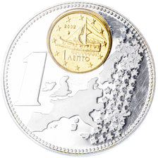 Grecia, medalla, The New Euro Pean Currency, 2002, SC+, Cobre - níquel