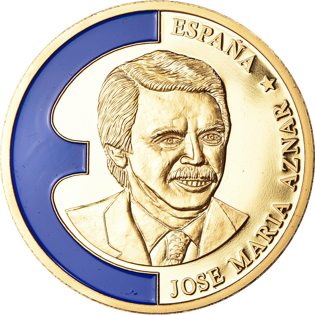 France, Medal, Jose Maria Aznar, Politics, MS(64), Copper Gilt