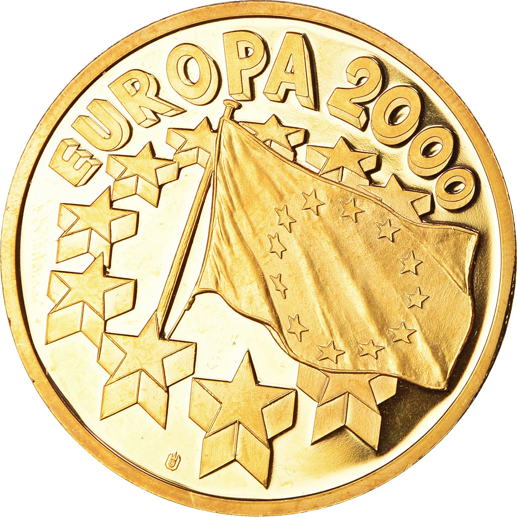 France, Medal, Europe, Europa, Politics, 2000, MS(64), Copper Gilt