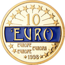 Francia, medalla, 10 Euro, Europa, Politics, 1998, SC+, Copper Gilt