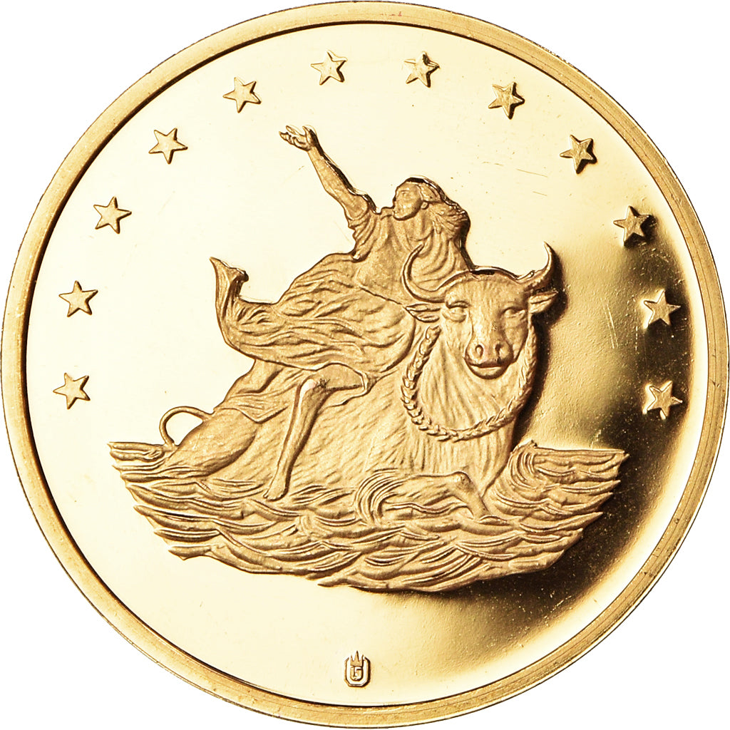 Francia, medalla, 10 Euro, Europa, Politics, 1998, SC+, Copper Gilt