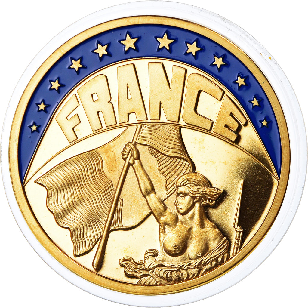 Frankrijk, Medaille, Ecu Europa, Marianne, Politics, 1993, UNC, Copper Gilt