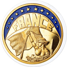 Frankrijk, Medaille, Ecu Europa, Marianne, Politics, 1993, UNC, Copper Gilt