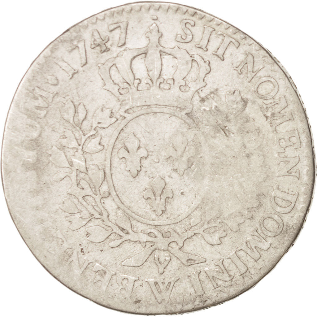 France, Louis XV, 1/2 Écu au bandeau, 1747, Lille, F(12-15), KM 516.21