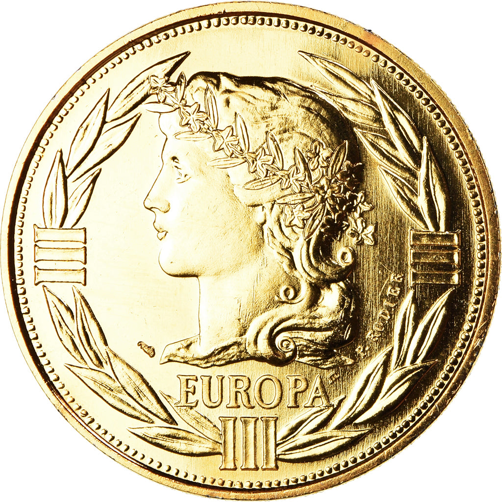 France, Medal, Ecu Europa, Marianne, Politics, 1989, Rodier, MS(65-70)
