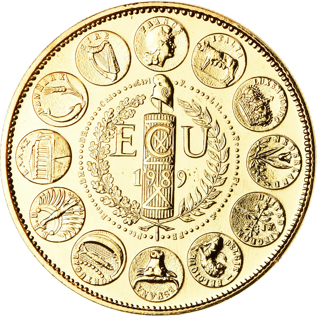 France, Medal, Ecu Europa, Marianne, Politics, 1989, Rodier, MS(65-70)