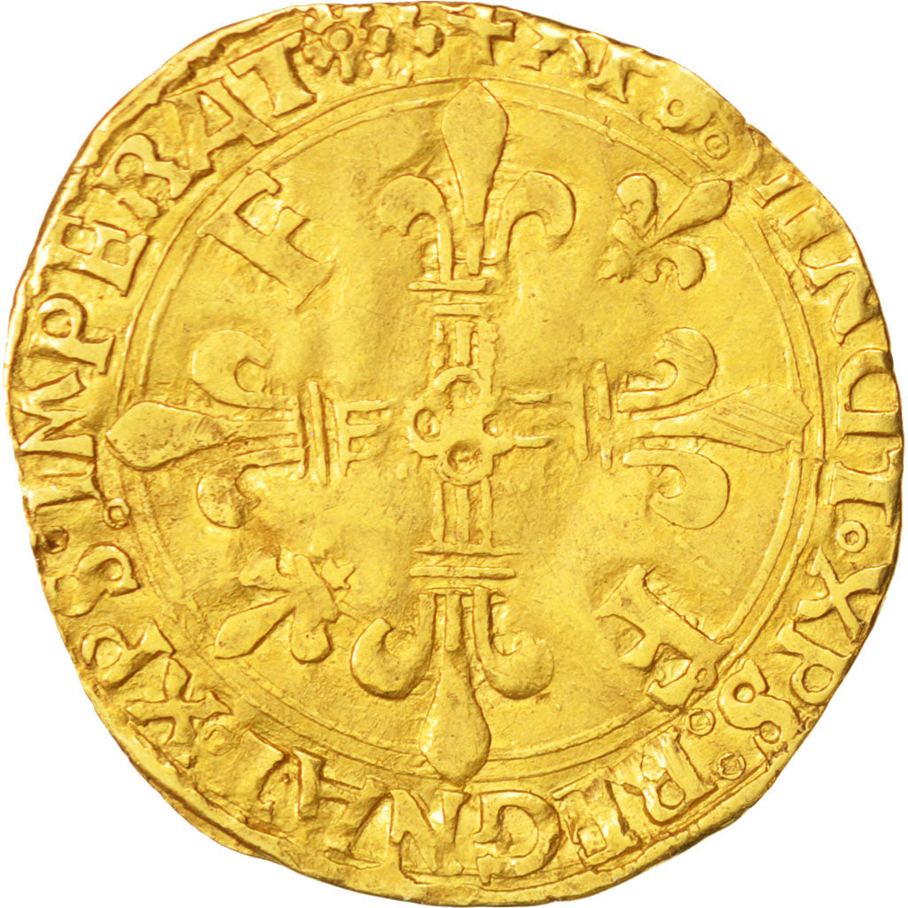 France, François Ier, Ecu d'or, Lyon, TTB, Or, Duplessy:775var