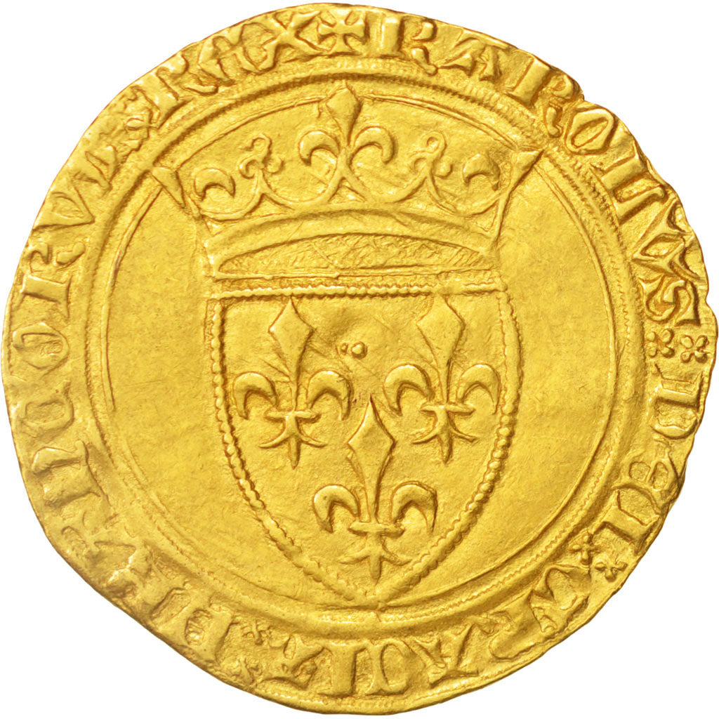 Coin, France, Charles VI, Écu d'or, Ecu d'or, EF(40-45), Gold, Duplessy:369A