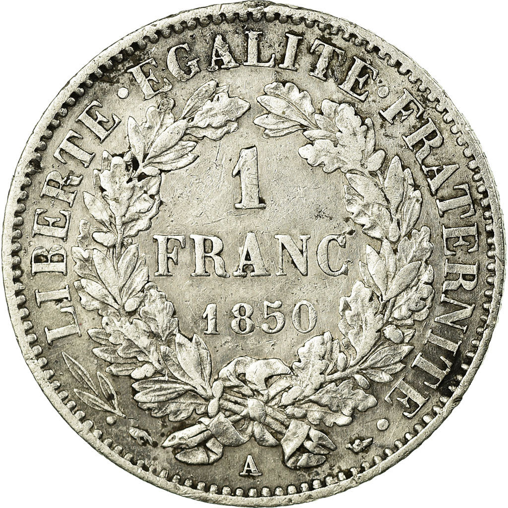 Coin, France, Cérès, Franc, 1850, Paris, EF(40-45), Silver, KM:759.1