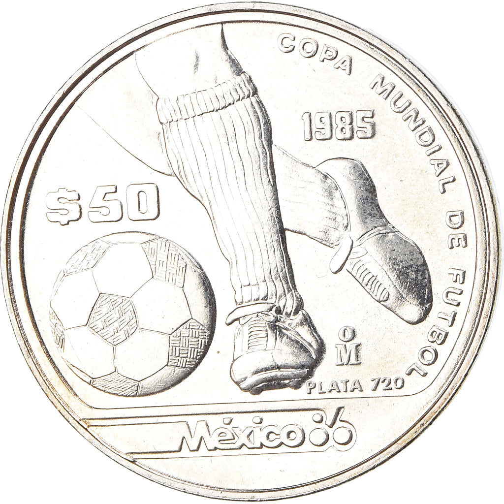 Moneta, Messico, 50 Pesos, 1985, Mexico City, SPL+, Argento, KM:498