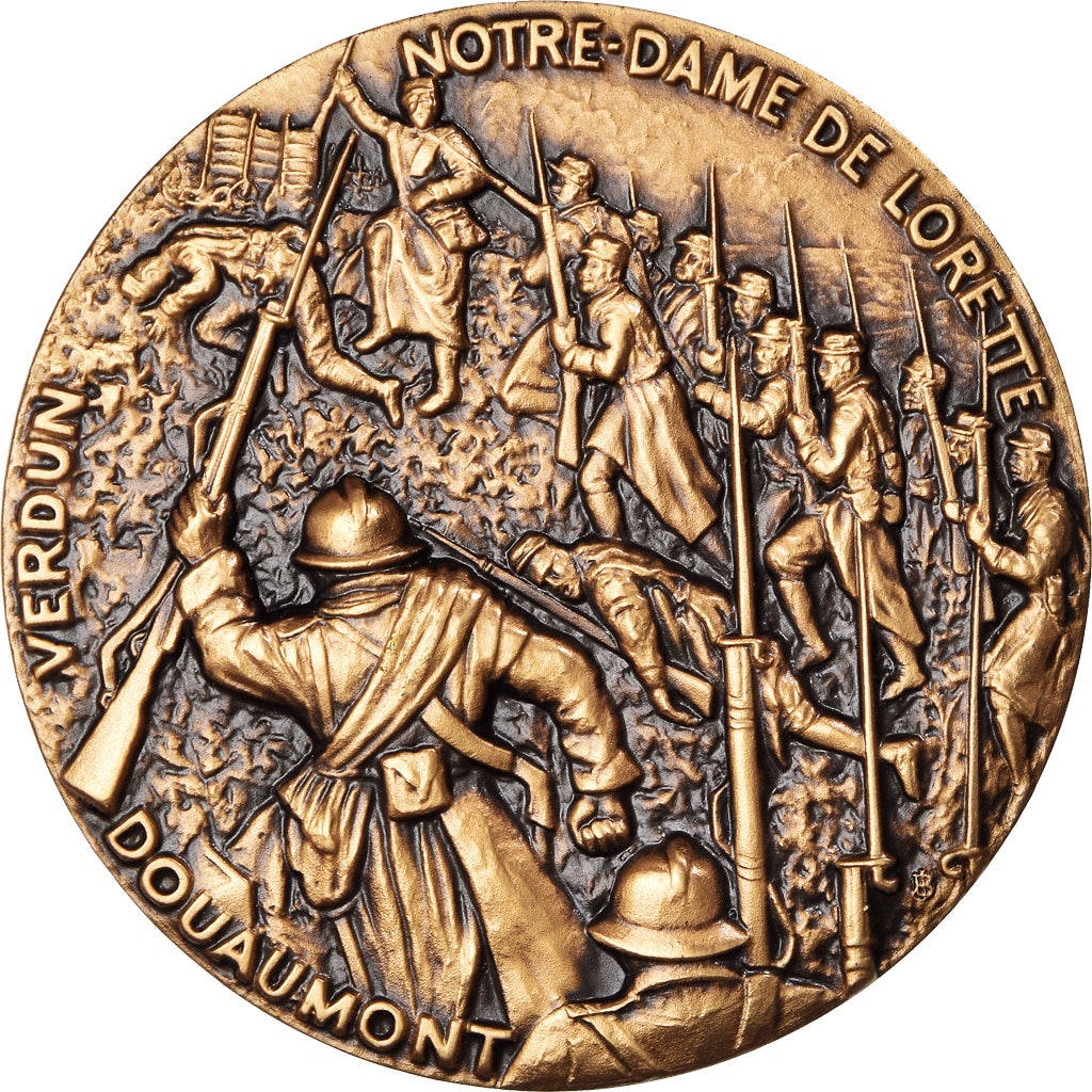 França, Medal, Douaumont, Verdun, Notre-Dame-de-Lorette, WAR, J. Balme, MS(64)