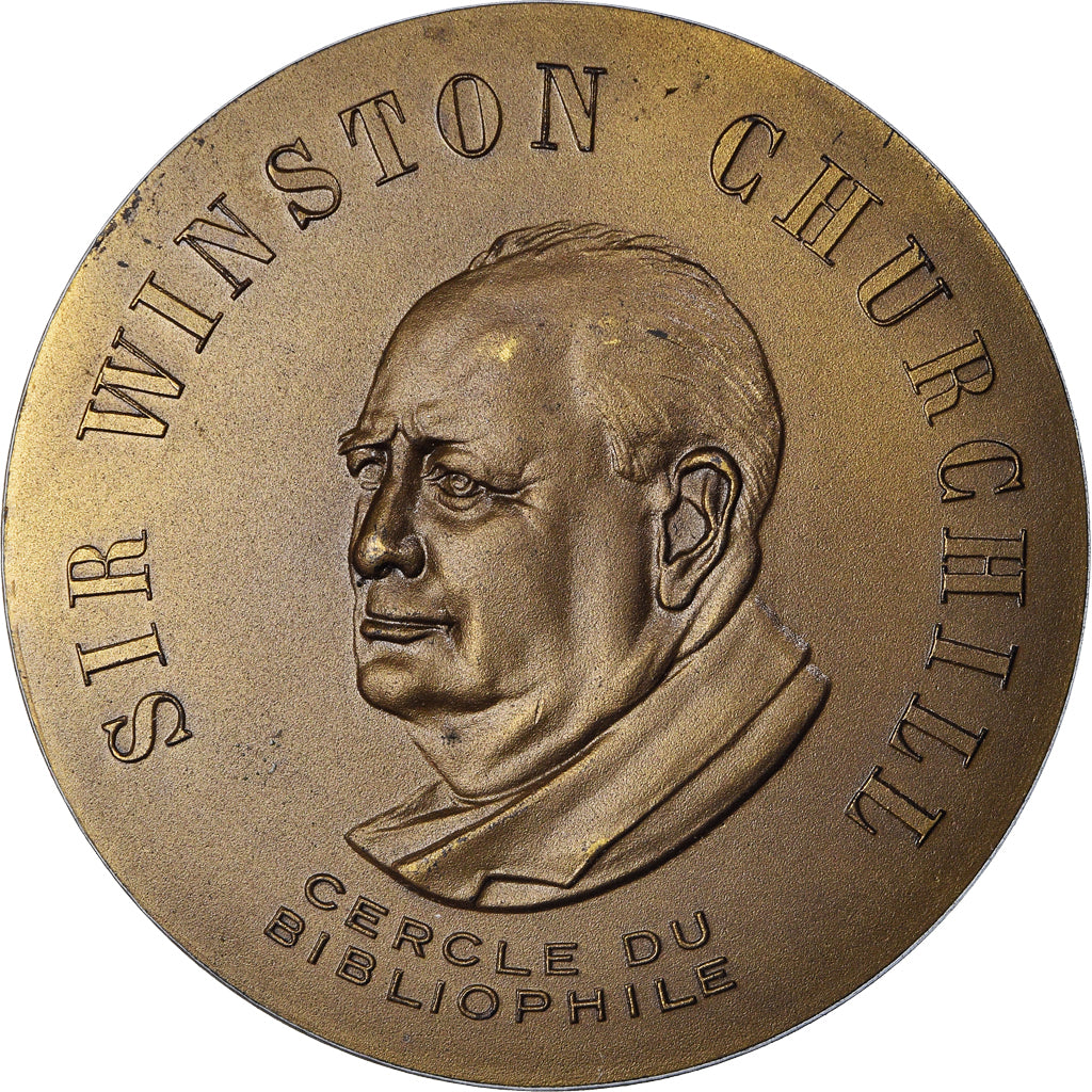 France, Medal, Sir Winston Churchill, Cercle du Bibliophile, AU(55-58), Bronze