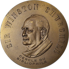 France, Medal, Sir Winston Churchill, Cercle du Bibliophile, AU(55-58), Bronze