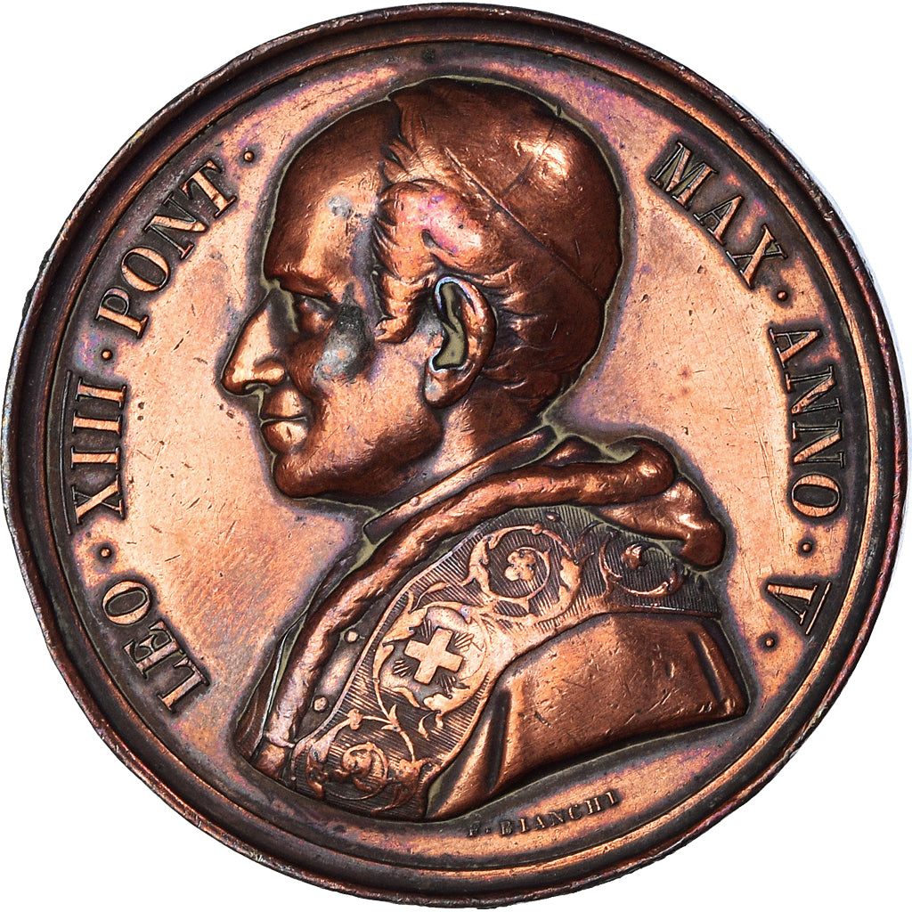 Vaticaan, Medaille, Le Pape Léon XIII, Religions., 1882, Bianchi, ZF, Koper