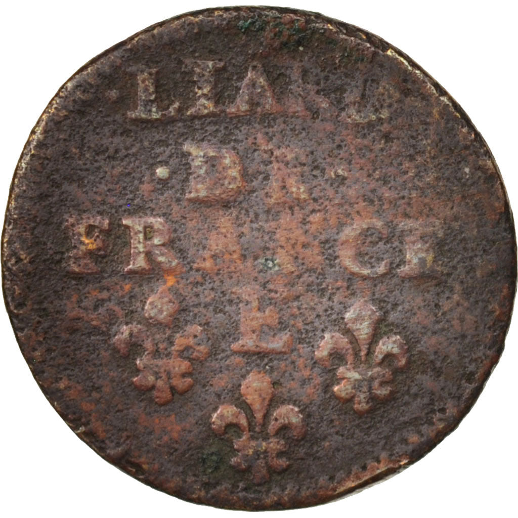 France, Louis XIV, Liard, 1655, Meung Sur Loire, KM 192.6, Gadoury 80