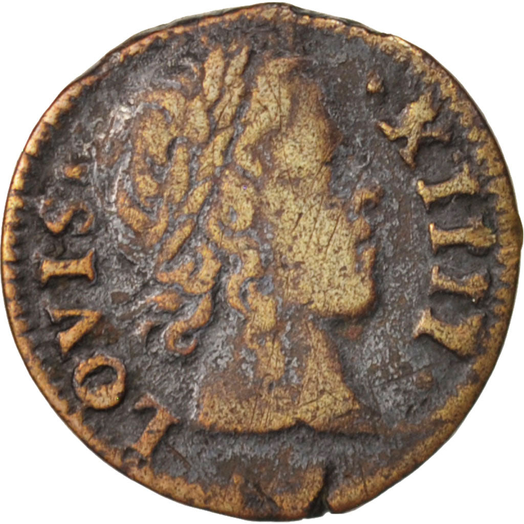 France, Louis XIV, Denier Tournois, 1649, Paris, KM 167, Gadoury 70