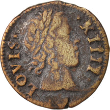 France, Louis XIV, Denier Tournois, 1649, Paris, KM 167, Gadoury 70