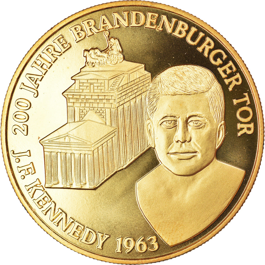 Germany, Medal, 200 Jahre Brandenburger Tor, Kennedy, History, 1991, MS(65-70)