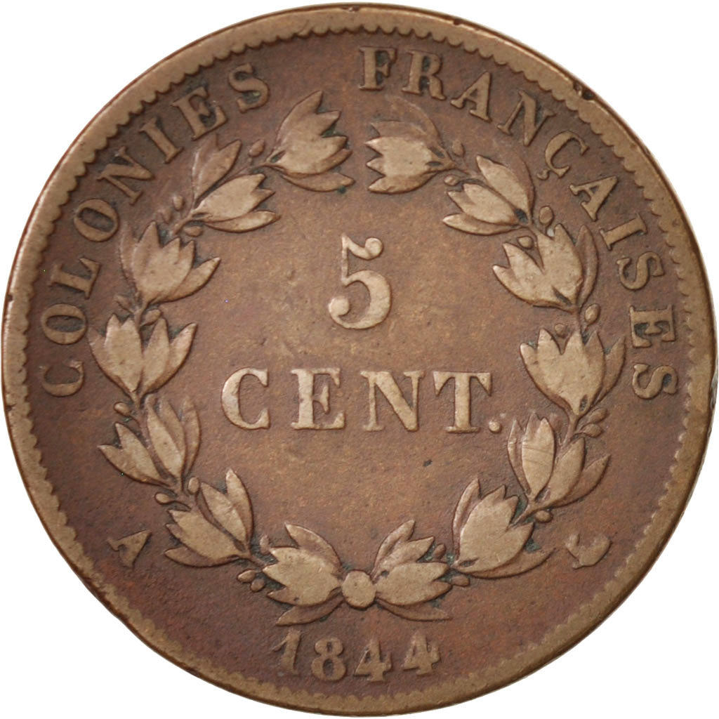 Coin, FRENCH COLONIES, Louis - Philippe, 5 Centimes, 1844, Paris, VF(30-35)