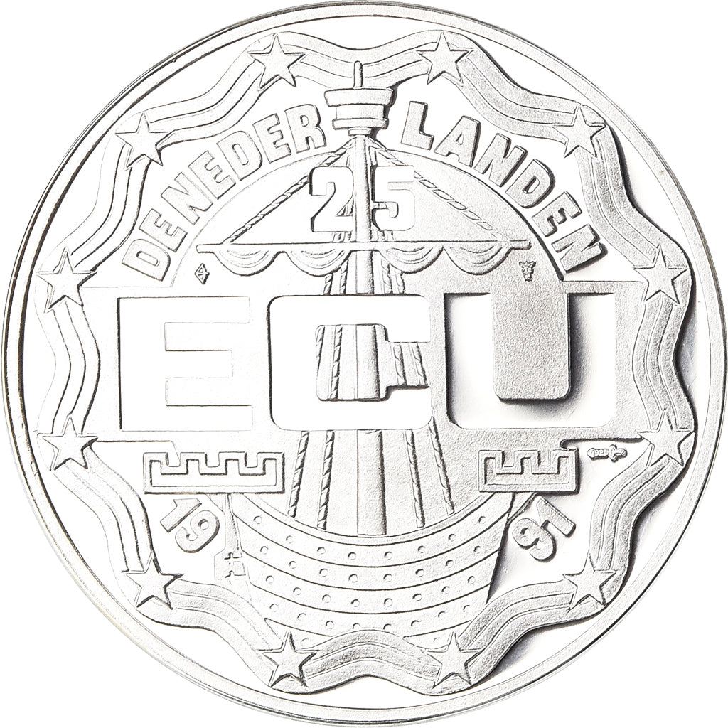 Münze, Niederlande, Beatrix, 25 Ecu, 1991, Utrecht, STGL, Silber, KM:45.1