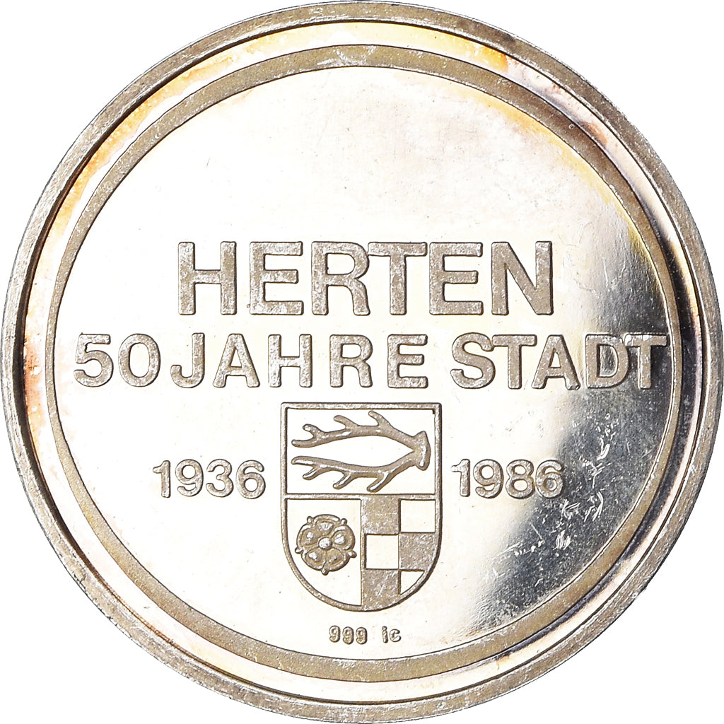 Germany, Medal, Schloss Herten, 50 Jahre Stadt, 1986, AU(55-58), Silver