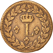 Louis XVIII, 1 Décime, 1815, Strasbourg, TB, Bronze, Gadoury:196b