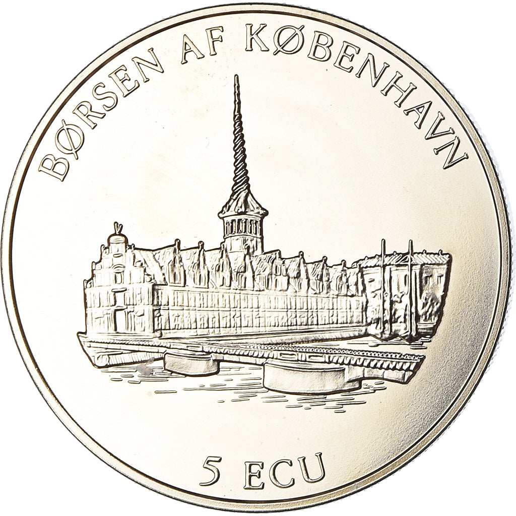 Denmark, 5 Ecu, Kobenhaun, 550th Anniversary, 1995, MS(65-70), Copper-nickel