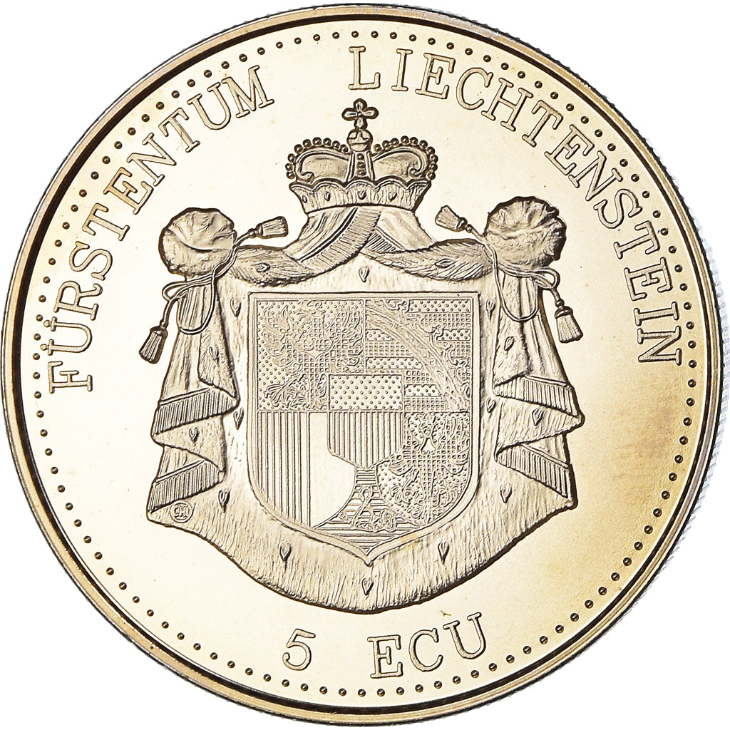 Liechtenstein, Token, 5 Ecu, 1993, Schloss Gutenberg, MS(65-70), Copper-nickel