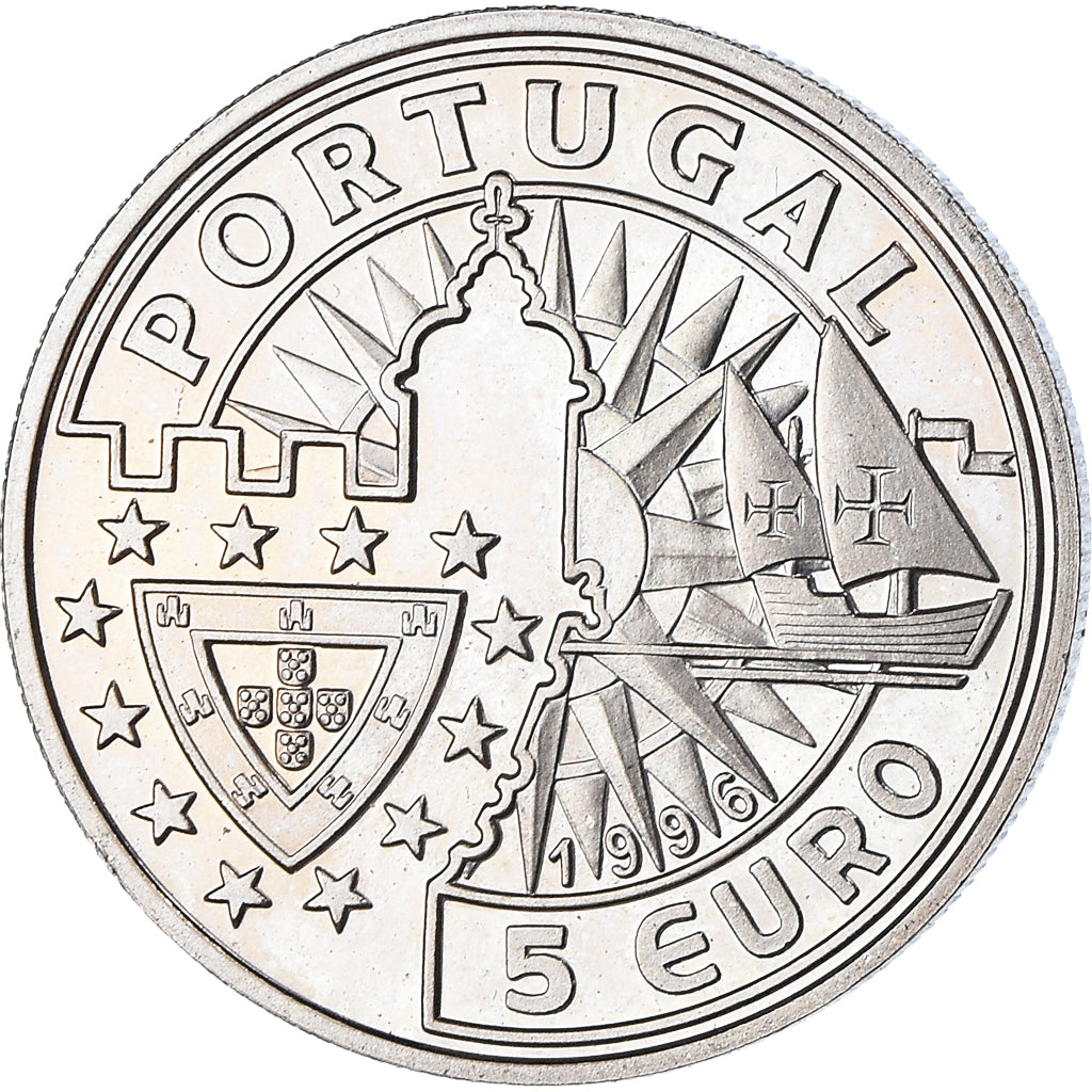 Portugal, 5 Euro, Pilipa de Lencastre, 1996, MS(63), Copper-nickel