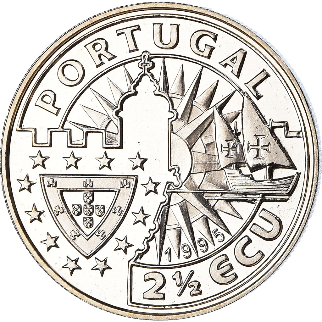 Portugal, 2-1/2 ECU, Vasco de Gama, 1995, MS(65-70), Copper-nickel