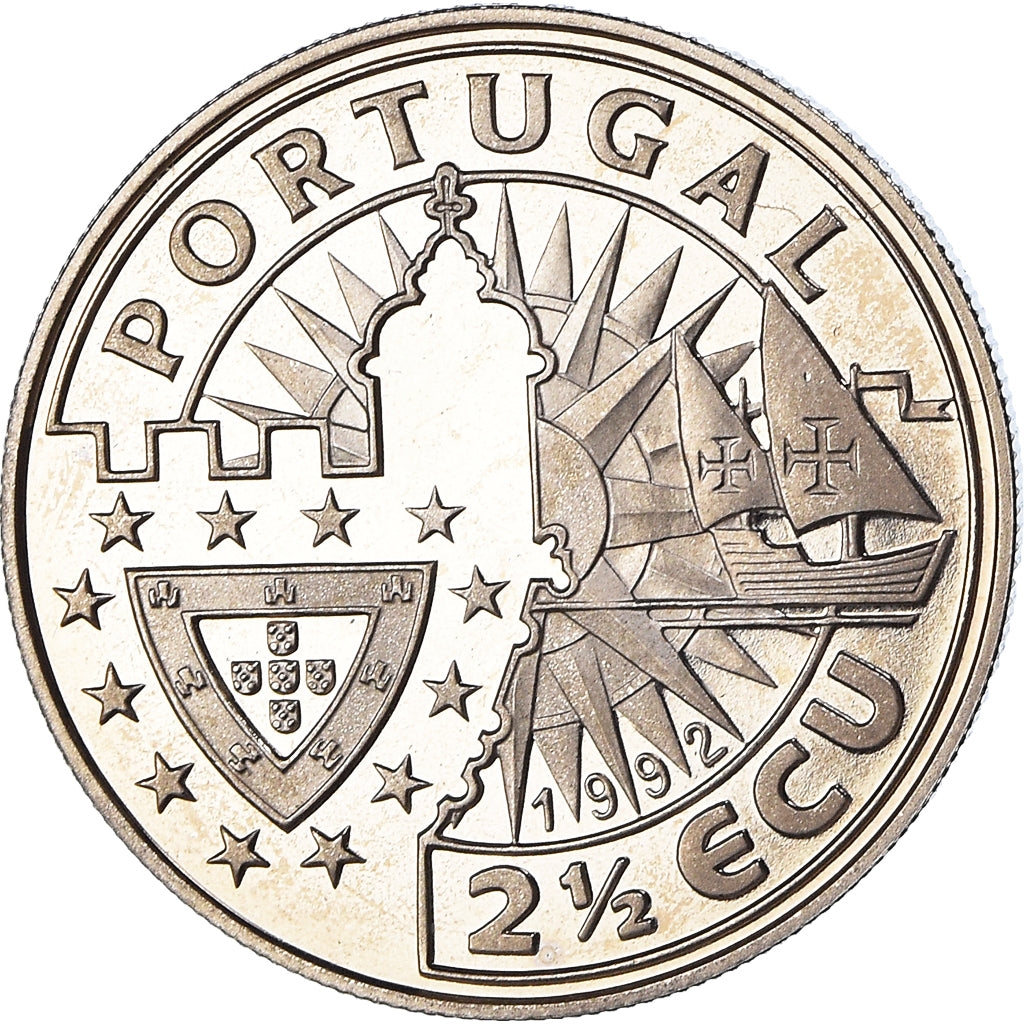 Portugal, 2-1/2 ECU, D. Joao II, 1992, STGL, Kupfer-Nickel