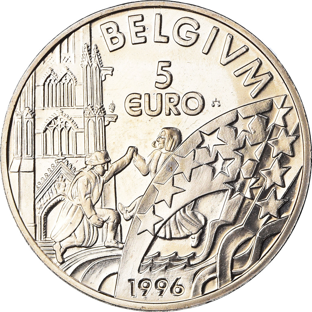 Belgium, 5 Euro, 1996, Albert II, MS(63), Copper-nickel