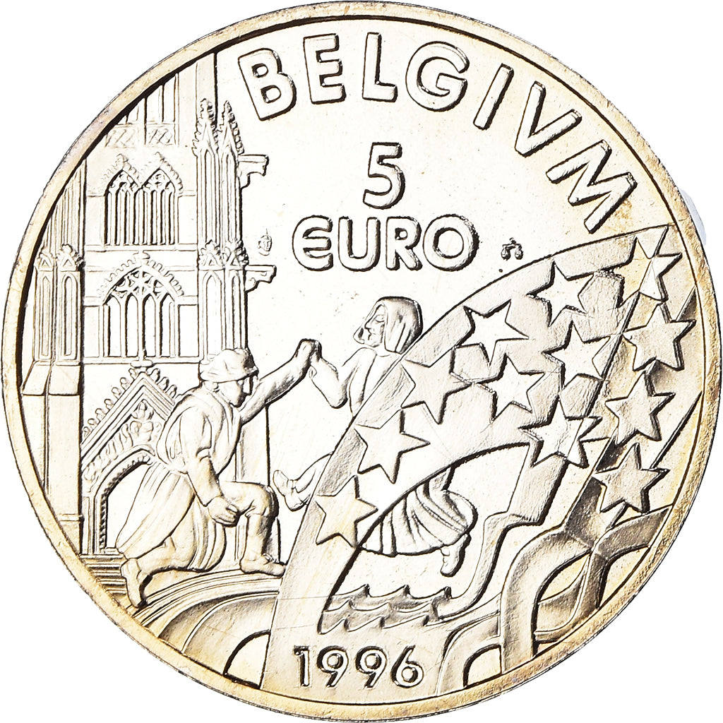 Belgium, 5 Euro, 1996, Albert II, MS(64), Copper-nickel