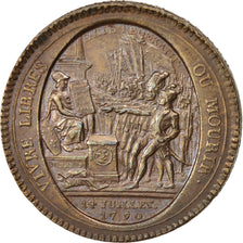 Moneta, Francia, Monneron, 5 Sols, 1792, Birmingham, BB+, Bronzo, KM:Tn31