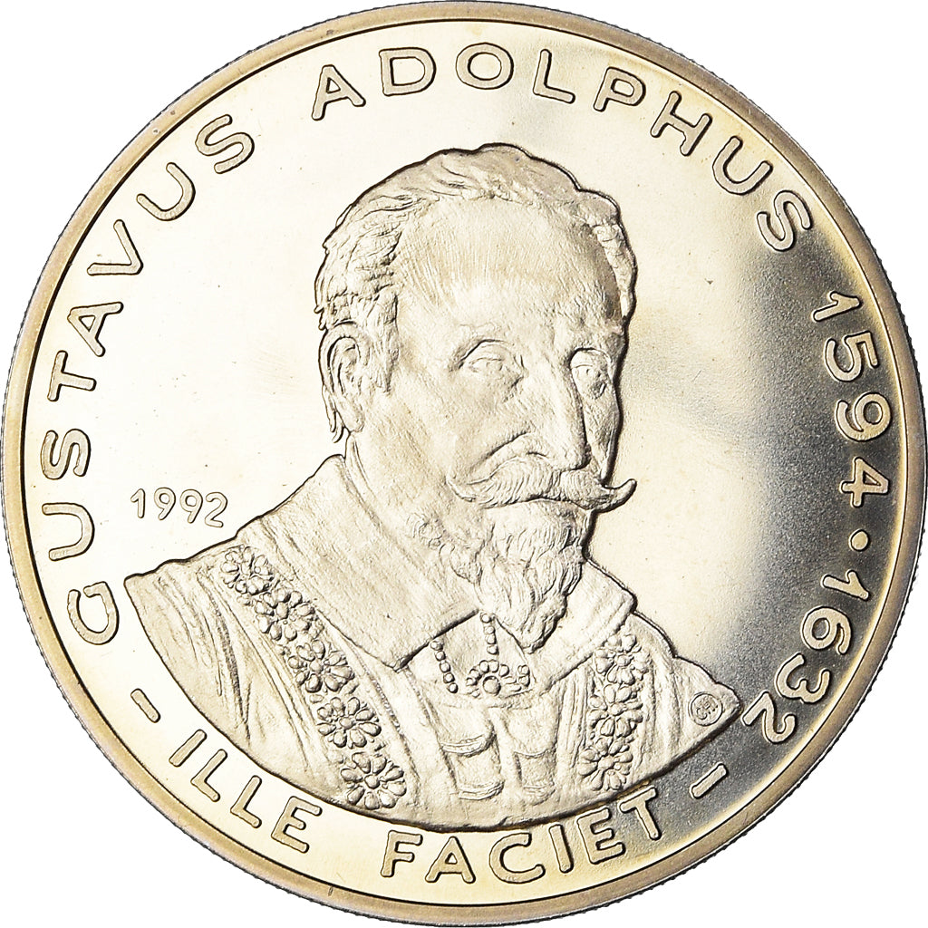 Münze, Schweden, Gustavus Adolphus, 5 Ecu, 1992, Proof, STGL, Kupfer-Nickel