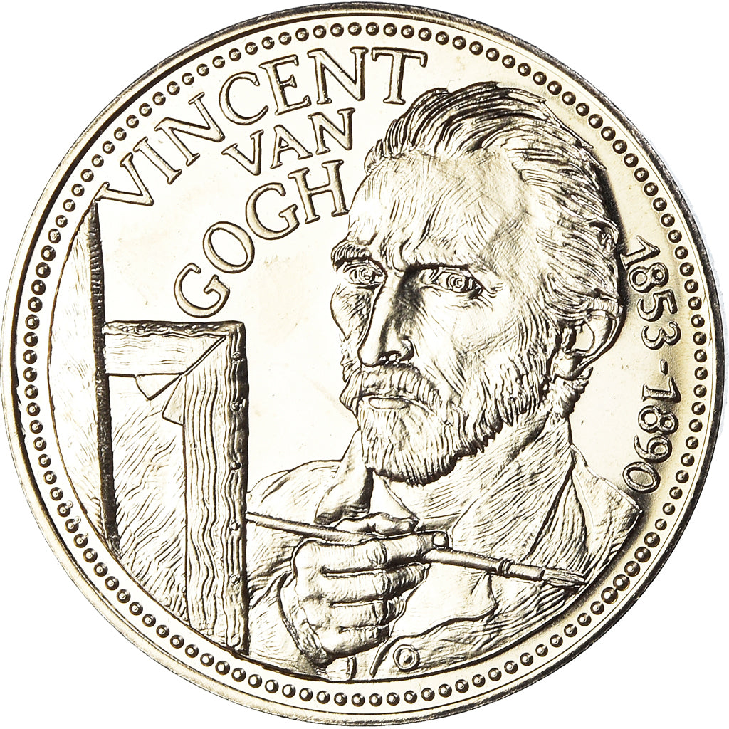 Netherlands, 2 1/2 Ecu, Vincent Van Gogh, 1995, MS(65-70), Copper-nickel