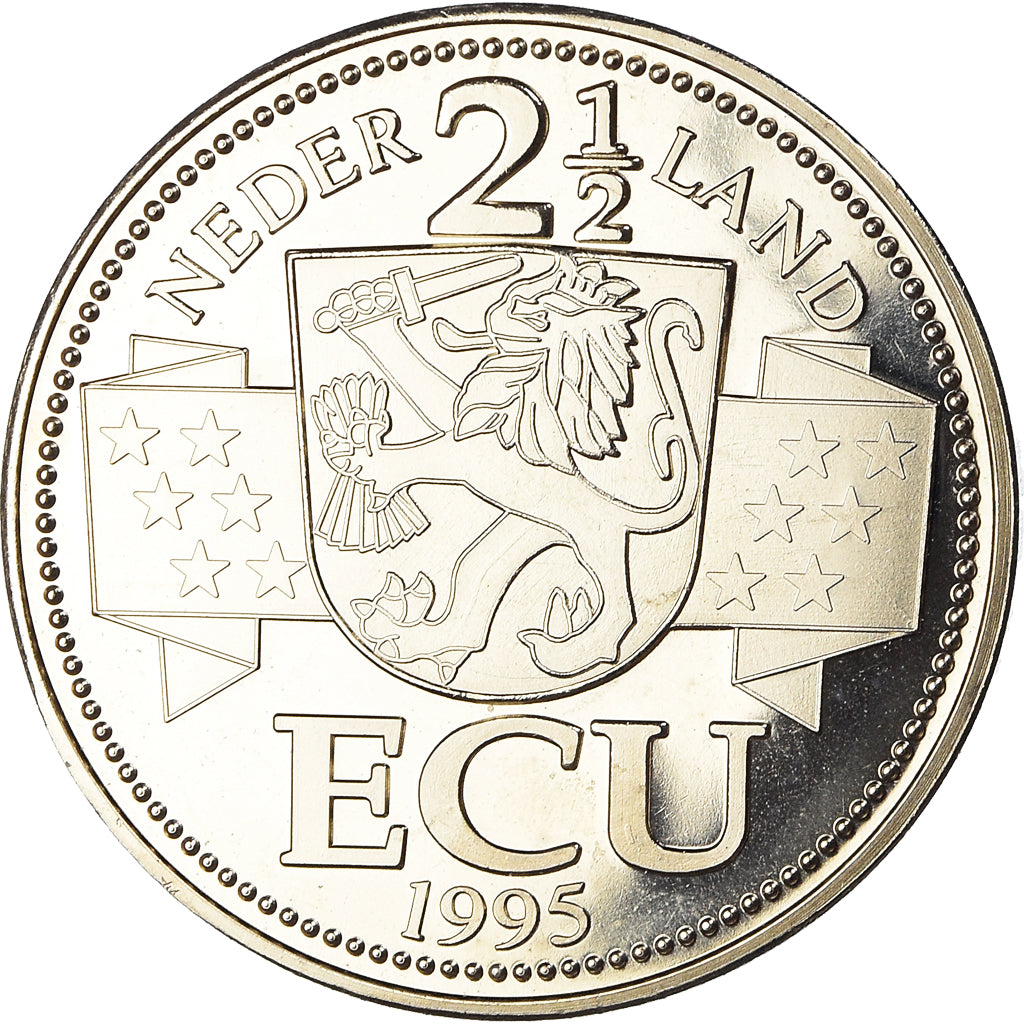Netherlands, 2 1/2 Ecu, Vincent Van Gogh, 1995, MS(65-70), Copper-nickel